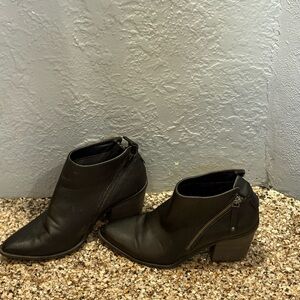 Black Ankle Boots with Zipper Detail